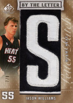 jason williams 07-08 SPGU by the letter patch