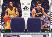 04-05 UD SP Game Used Jersey kareem rush / luke walton